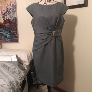 Gray white pin stripe super cute dress Sz 14